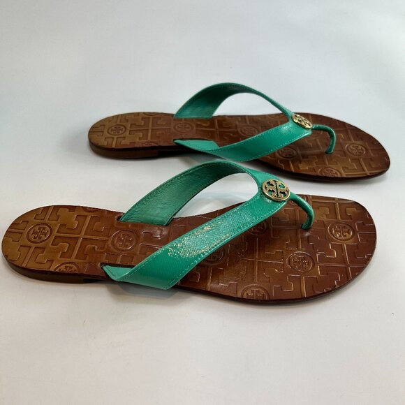 Tory Burch Thora Flip Flop Leather Sandals - Picture 5 of 11